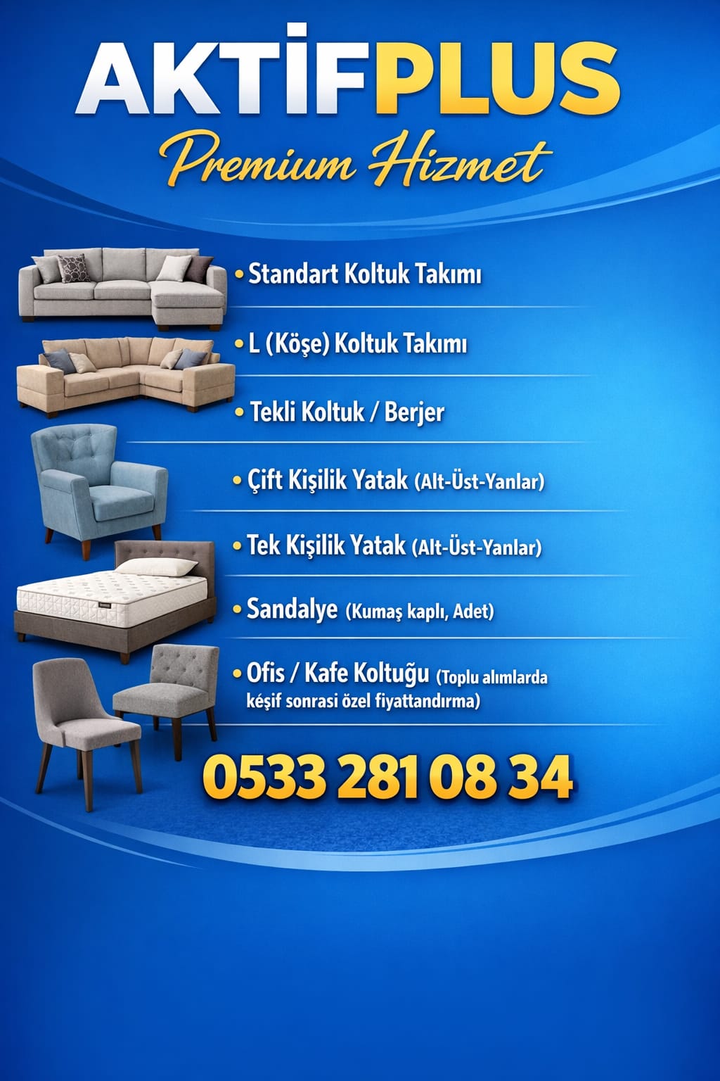 Premium koltuk takımı yıkama - AktifPlus